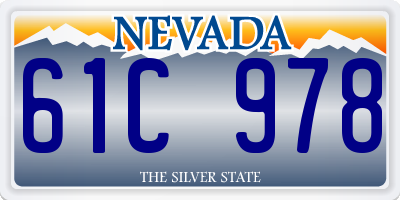NV license plate 61C978