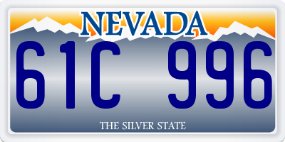 NV license plate 61C996