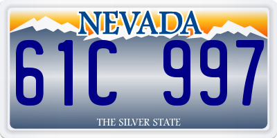NV license plate 61C997