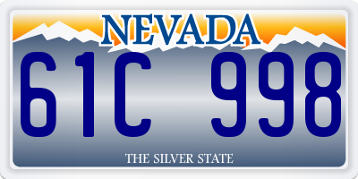 NV license plate 61C998