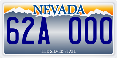 NV license plate 62A000