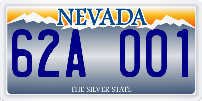 NV license plate 62A001