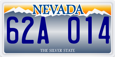 NV license plate 62A014