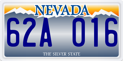 NV license plate 62A016