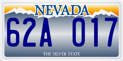 NV license plate 62A017