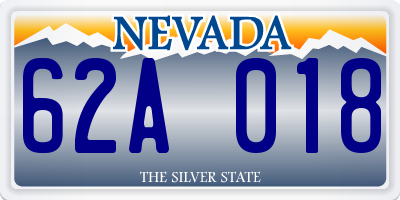 NV license plate 62A018