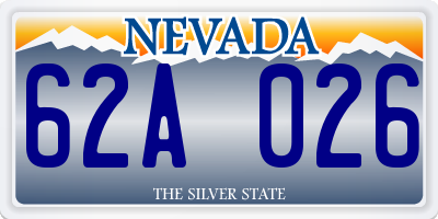 NV license plate 62A026