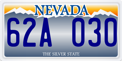 NV license plate 62A030