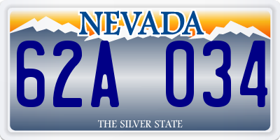 NV license plate 62A034
