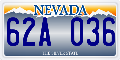 NV license plate 62A036