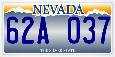 NV license plate 62A037