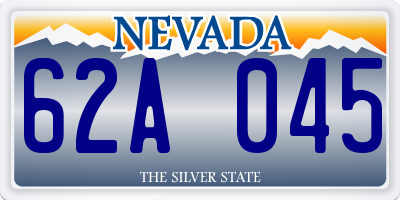 NV license plate 62A045