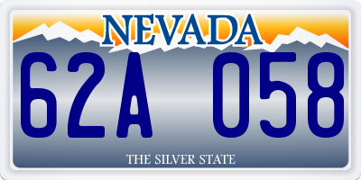 NV license plate 62A058