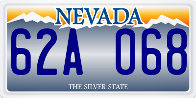NV license plate 62A068