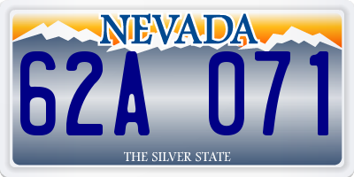 NV license plate 62A071