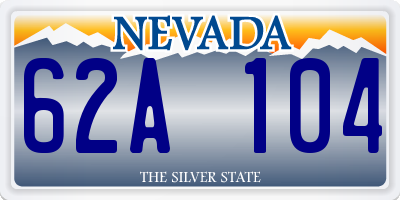 NV license plate 62A104