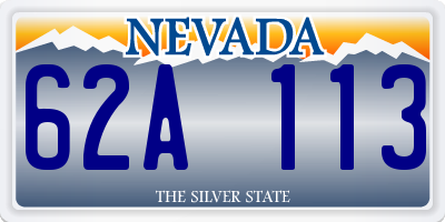 NV license plate 62A113