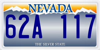 NV license plate 62A117