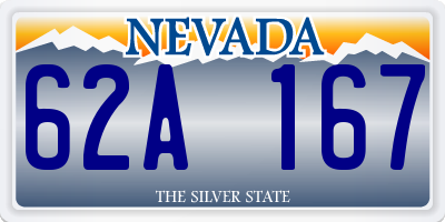 NV license plate 62A167