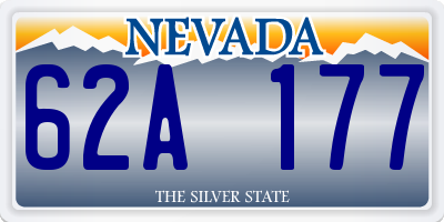 NV license plate 62A177