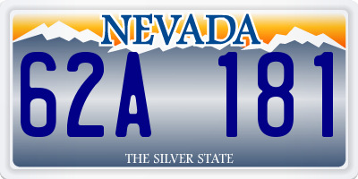 NV license plate 62A181