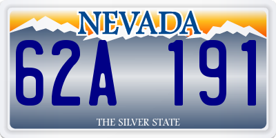 NV license plate 62A191