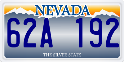 NV license plate 62A192