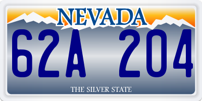 NV license plate 62A204