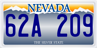 NV license plate 62A209