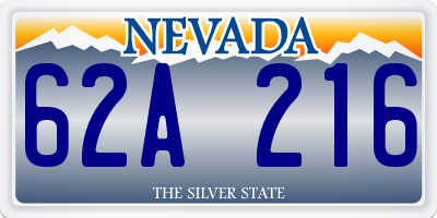 NV license plate 62A216