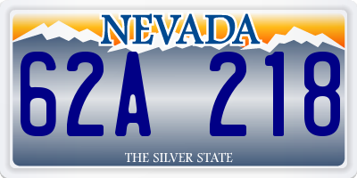 NV license plate 62A218