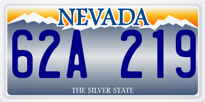 NV license plate 62A219