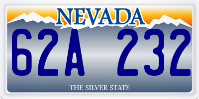 NV license plate 62A232