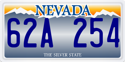 NV license plate 62A254