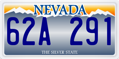 NV license plate 62A291
