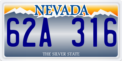 NV license plate 62A316