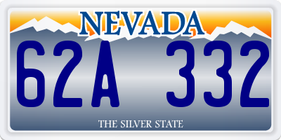 NV license plate 62A332