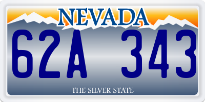 NV license plate 62A343