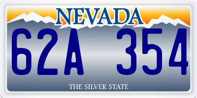 NV license plate 62A354