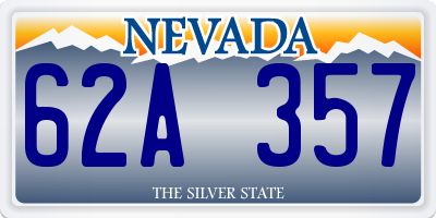 NV license plate 62A357