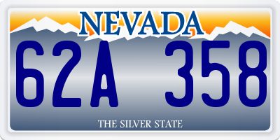 NV license plate 62A358