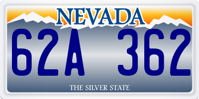 NV license plate 62A362