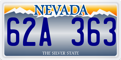 NV license plate 62A363