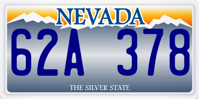 NV license plate 62A378
