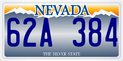 NV license plate 62A384