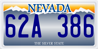 NV license plate 62A386