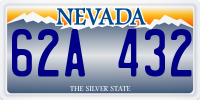 NV license plate 62A432