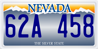 NV license plate 62A458