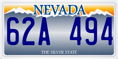 NV license plate 62A494