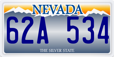 NV license plate 62A534